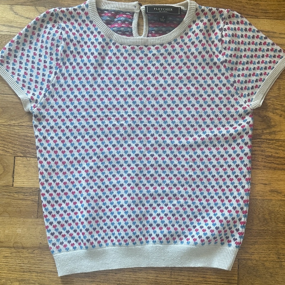 Women's Patterned Sweater - Pink and Blue